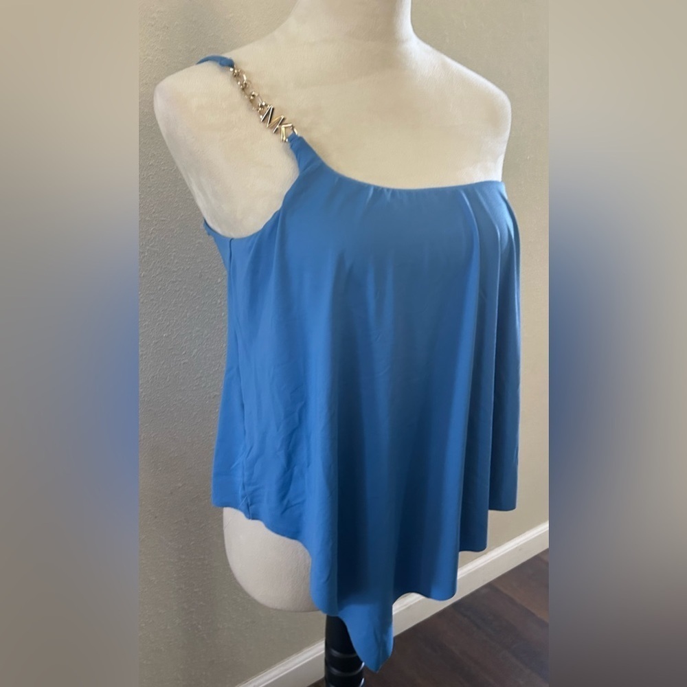 Michael bi Michael Kors Blue One-Shoulder chain Women's Tankini size S - Picture 2 of 5